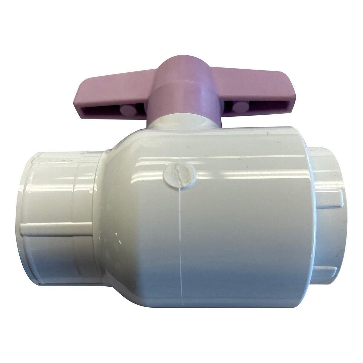 Spears Utility White PVC Ball Valve 1-1/2 in. FIPT w/ Purple Handle & EPDM O-Rings