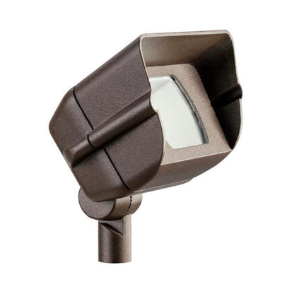Kichler 15396AZT  Miniature Hooded Adjustable Wide Flood Light Textured Architectural Bronze Finish 35W 12V Halogen 90° Beam Angle 5 in. x 5 in. x 4-1/2 in.