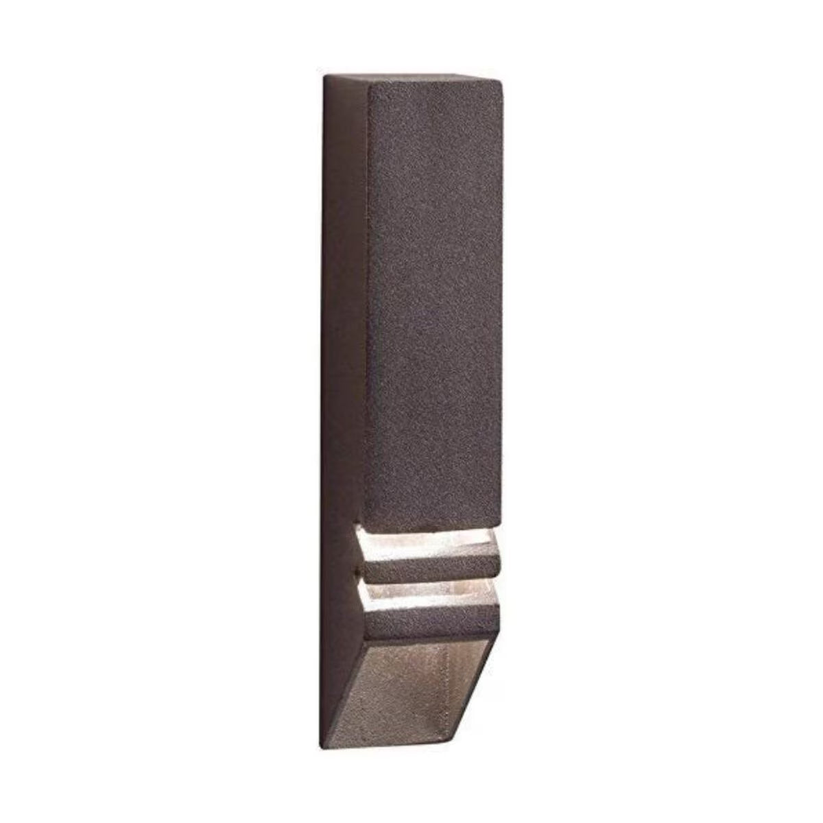 Kichler15066AZT   Louvered Down Rail Light - Architectural Bronze Finish, 6.5W T5 LED, Warm White 2700K, 12V, Wall Mount, 6 in. Length, 1 Lamp.