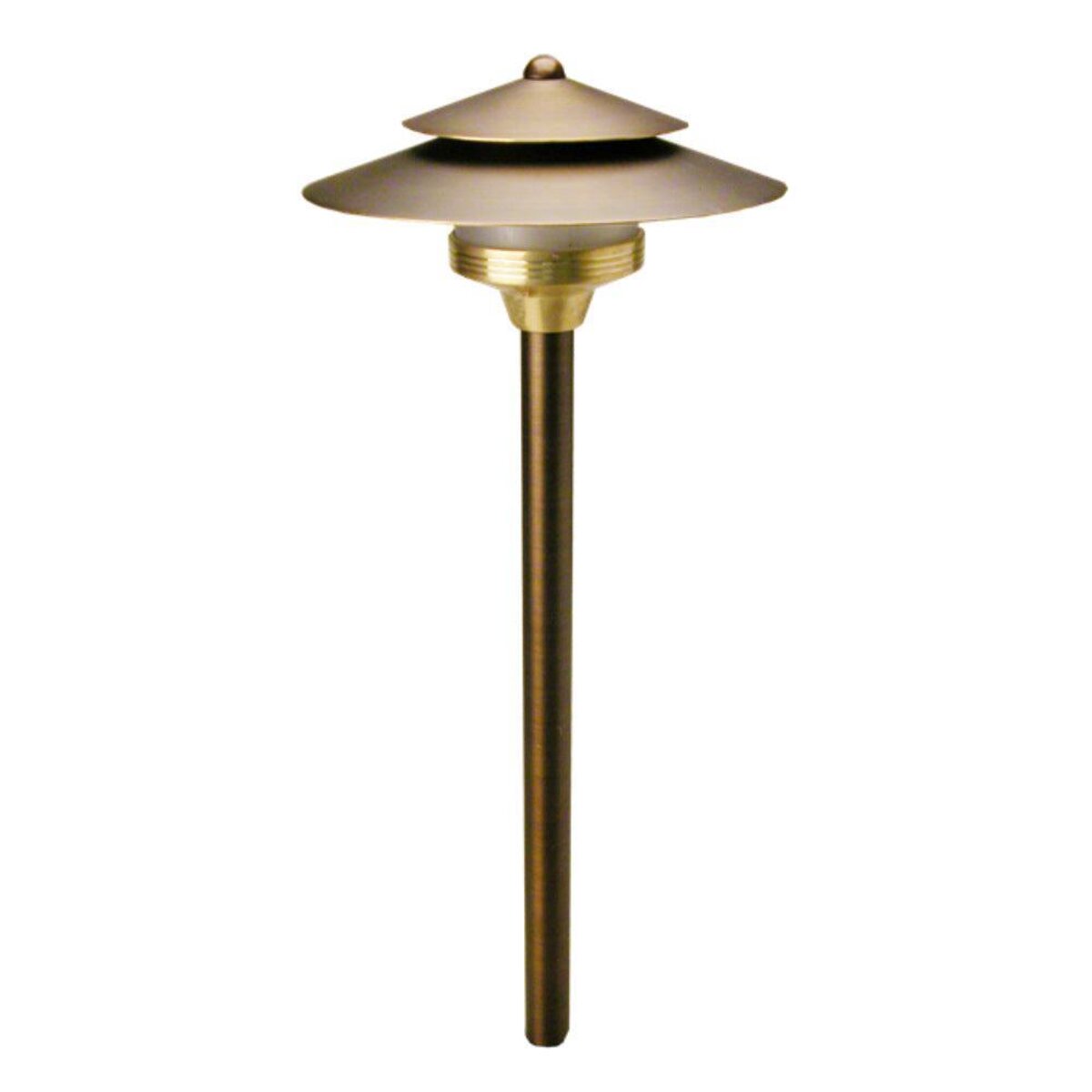 Unique SA-NL   Saturn Path Light 18 in. Riser Brass Housing Weathered Brass Finish No Lamp