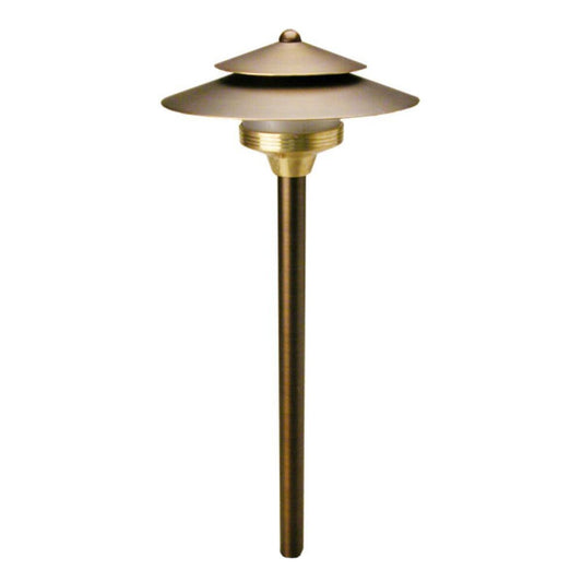 Unique SA-NL   Saturn Path Light 18 in. Riser Brass Housing Weathered Brass Finish No Lamp