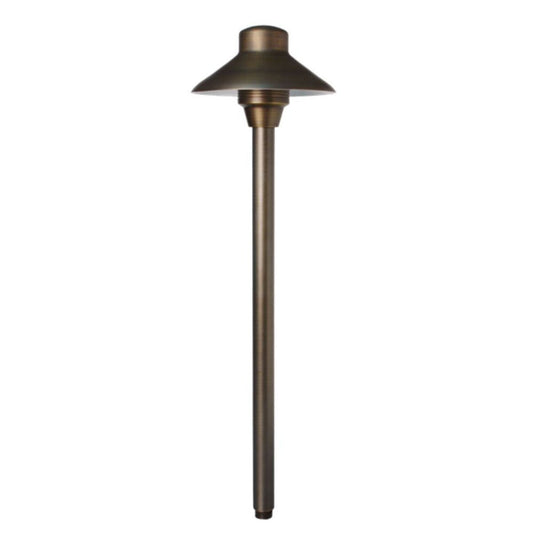 Unique L6-NL-P  6 in. Lancer Path Light 12 in. Riser Brass Housing Weathered Brass Finish No Lamp Painted