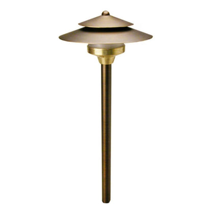Unique  SA-12-L2  Saturn Path Light 12V Riser Brass Housing Weathered Brass Finish 2W 3000K LED