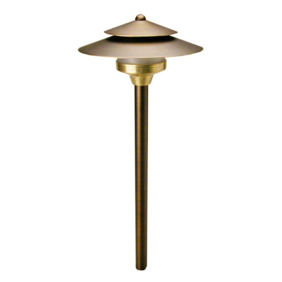 Unique  SA-12-L2  Saturn Path Light 12V Riser Brass Housing Weathered Brass Finish 2W 3000K LED