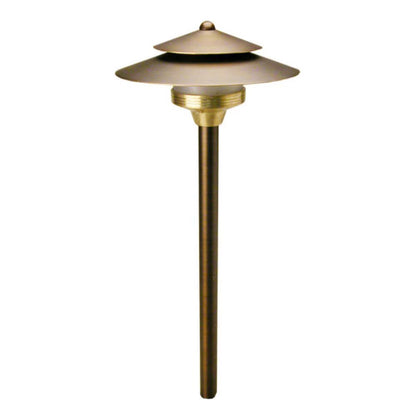 Unique  SA-12-L2  Saturn Path Light 12V Riser Brass Housing Weathered Brass Finish 2W 3000K LED