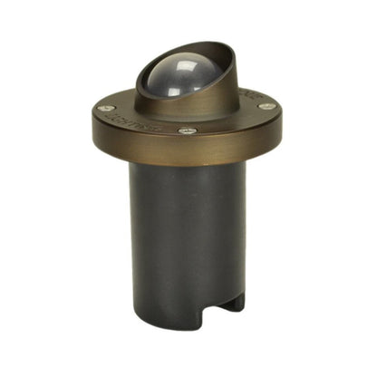 Unique NOVAS-NL  Knights Series In-Ground Light with Weathered Brass Finish, Brass and Composite Housing, 12V, 25 ft. Lead, 40° Beam Angle, 5-3/4 in. Height