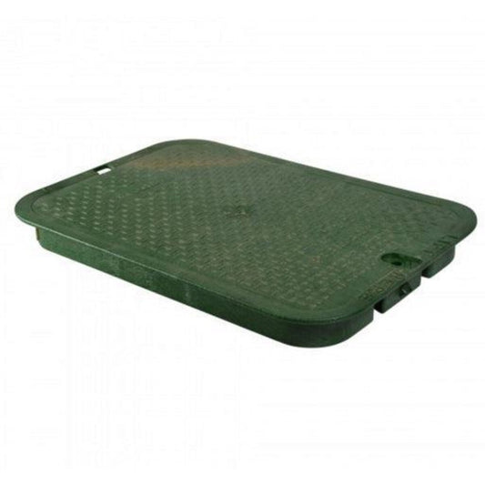 NDS Standard-Series Valve Box Lid Jumbo Rectangle 13 in. x 20 in. Overlapping Green Polyethylene ICV Lid Only