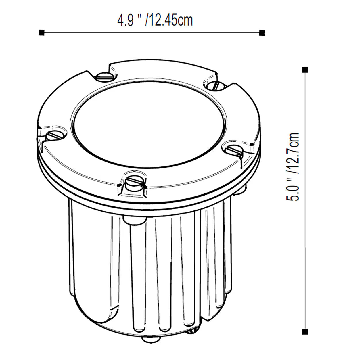 Pro-Trade  PT-IG1-BS-NL IG1 In-Ground Light Composite Housing Antique Brass Clear Cover No Lamp