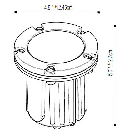 Pro-Trade  PT-IG1-BS-NL IG1 In-Ground Light Composite Housing Antique Brass Clear Cover No Lamp