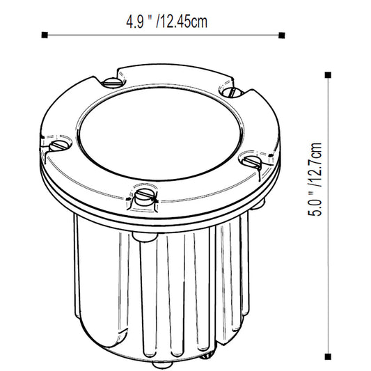 Pro-Trade  PT-IG1-BS-NL IG1 In-Ground Light Composite Housing Antique Brass Clear Cover No Lamp