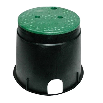 NDS Standard Valve Box Round 10 in. Black Box/Green Lid Overlapping ICV