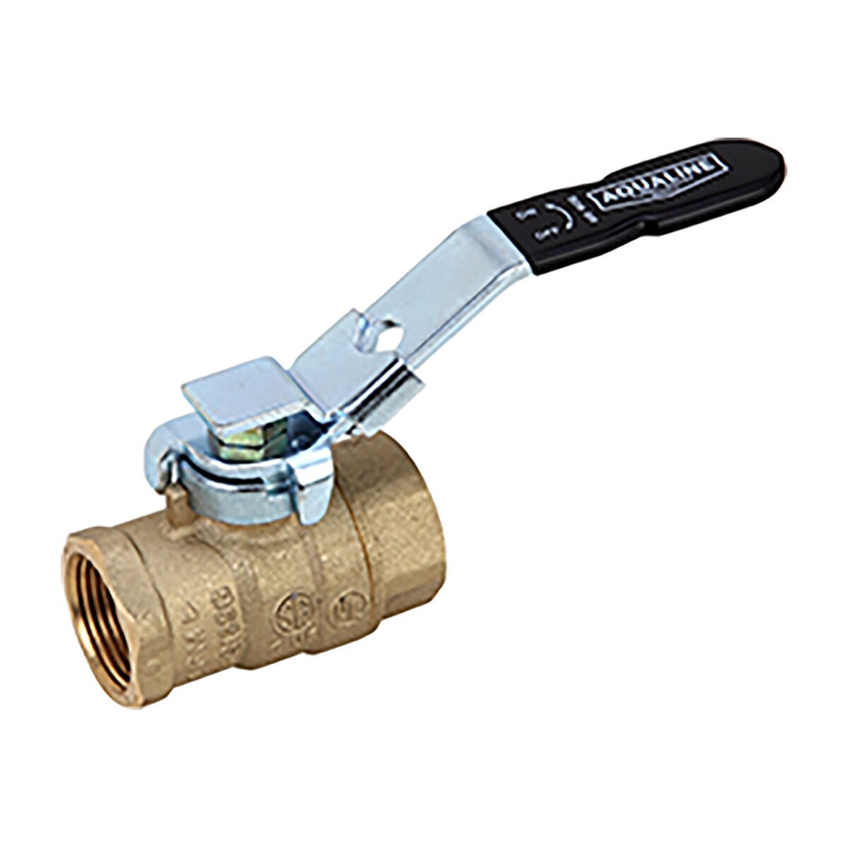 Aqualine Full Port Ball Valve Brass 1-1/2 in. Threaded w/ Locking Handle