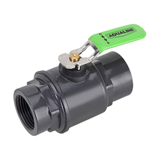 4 in. Plastic ball valve with stainless steel lever handle, slip end, Gray sch.80