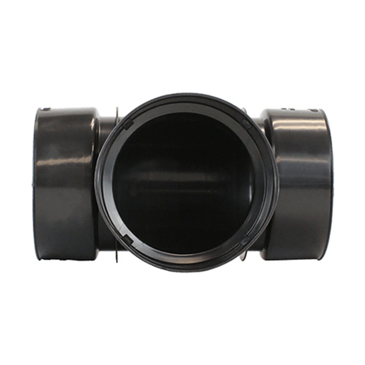 ADS HDPE Corrugated External Snap Tee Black 3 in.