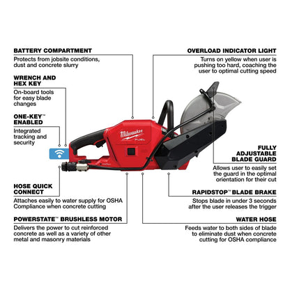 Milwaukee 18V M18 Fuel Brushelss Cordless 9 in. Cut-Off Saw w/ One-Key Kit