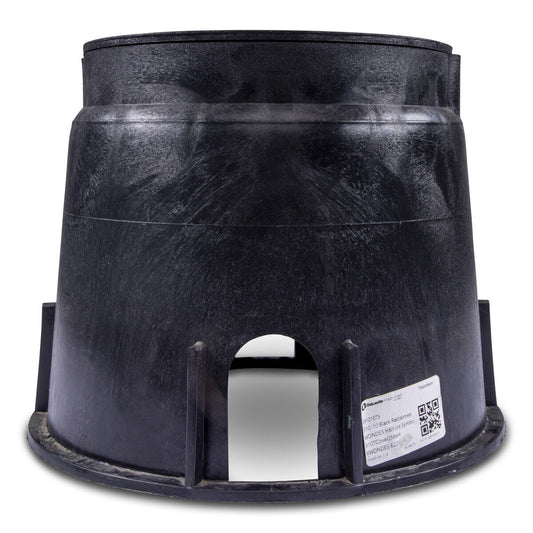 10" RD BLK BODY AND LID W/BOLT RECLAIMED WATER DO NOT DRINK ENGLISH AND SPANISH WITH INTERNATIONAL SYMBOL