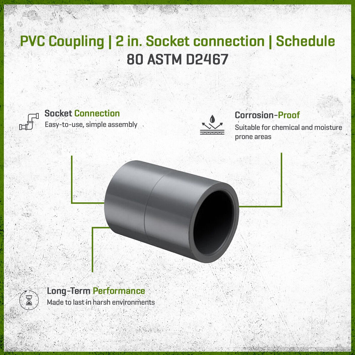 829-020 Sch 80 PVC Coupling 2 in. Socket | Spears