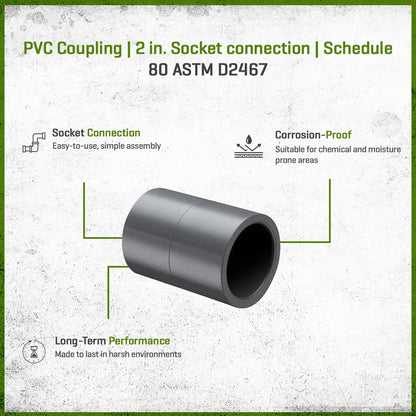 829-020 Sch 80 PVC Coupling 2 in. Socket | Spears