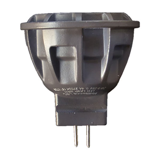 Brilliance MR11 LED Bulb 2W 3000K Warm White 30 Degree Beam Angle Bi-Pin Base, Dimmable, 166 Lumens, 50,000 Hour Life