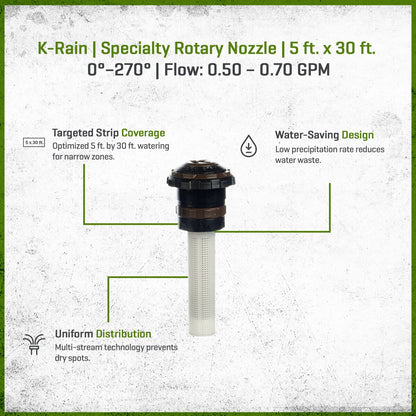 K-Rain Specialty Rotary Nozzle Side Strip 5 ft. x 30 ft. 5 ft. x 30 ft. 90 Degree - 270 Degree