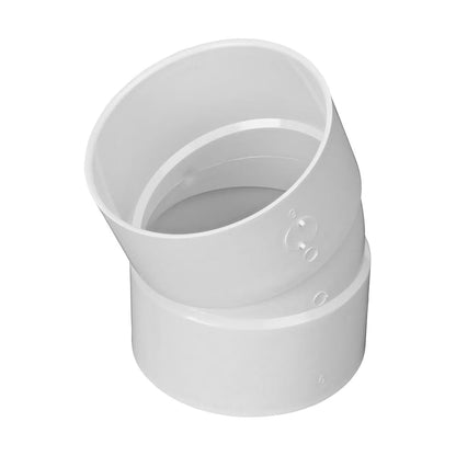 6P04 -NDS PVC S&D 22-1/2 Deg. Elbow HUB x HUB White 6 in.