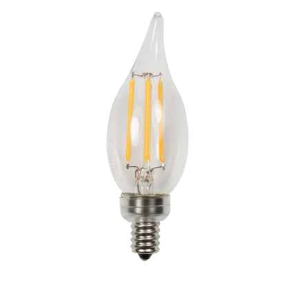 Brilliance Candelabra Filament EDGE Flame Light 2W 2700K Clear and Gray Finish 12V