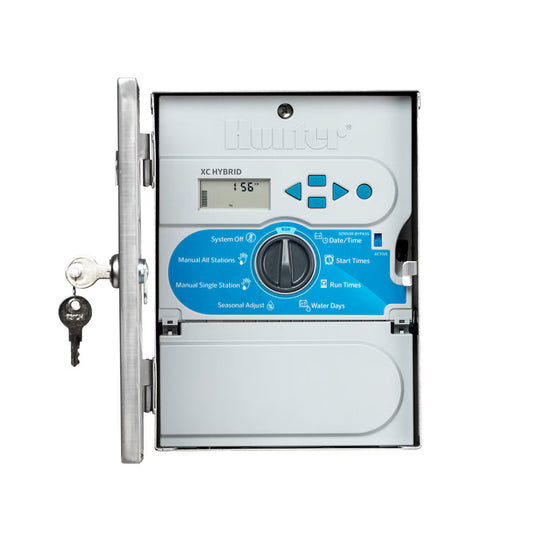 XCH600SSP  Hybrid 6 Station Outdoor Controller Stainless Steel w/ Mounted Solar Panel