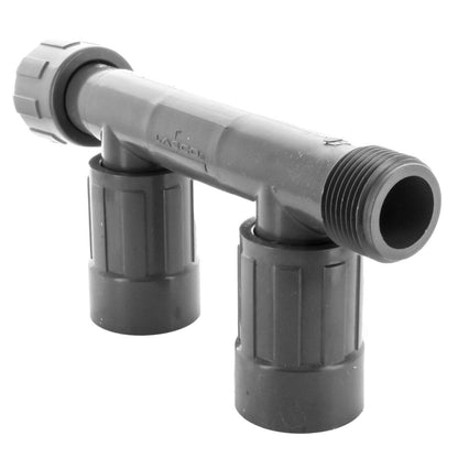 1201-210 -Lasco Double Tee UltraZone Series Black PVC 1 in. Nut x Mthd x Fvconn
