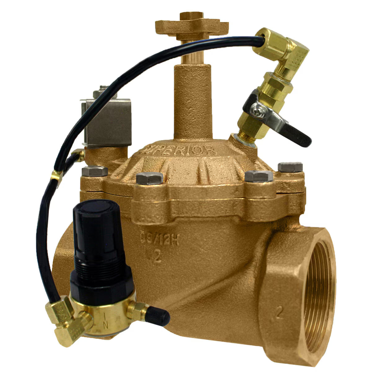 Superior Globe Valve 950 Brass 2 in. w/ Pressure Regulator and Flow Control FIPT x FIPT