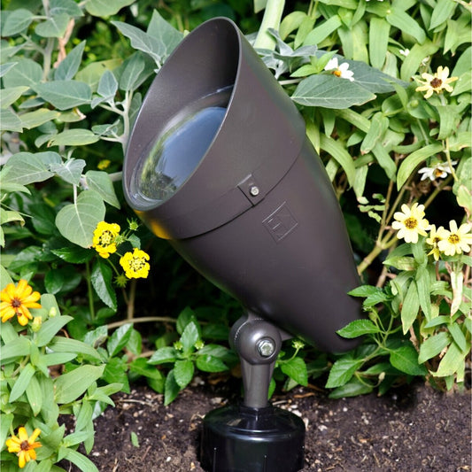 Moon Vision USR40-BZT BR40 Bullet Series Ground Mount Accent Light, 120V, 1 Lamp, Aluminum Alloy Housing, Bronze Finish, Dimensions: 6 in. x 6 in. x 11-3/4 in.