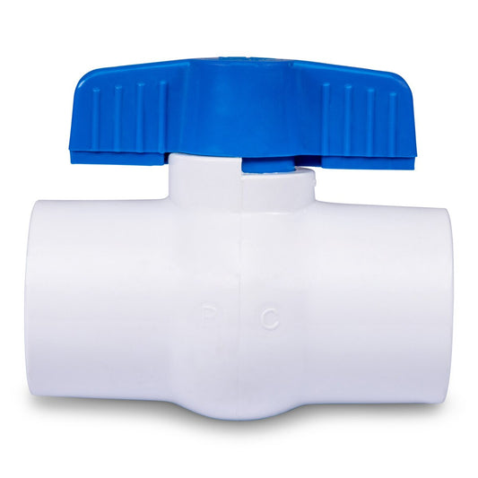 Lasco Colonial 491 Commercial Ball Valve PVC White 1-1/2 in. FIPT with Blue Handle