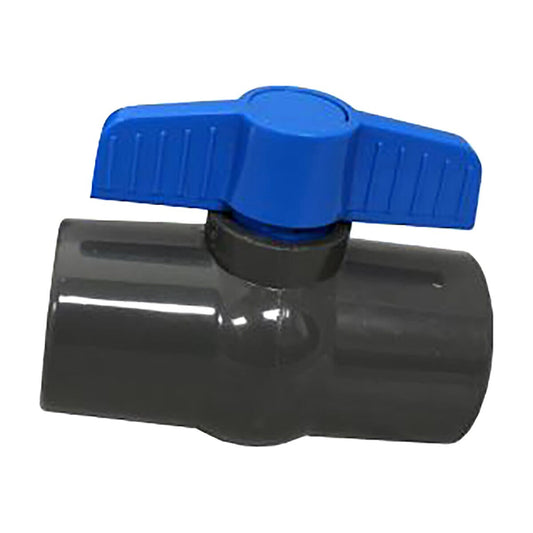 Lasco Colonial 491 Commercial Ball Valve PVC Gray 2 in. Socket w/ EPDM O-Ring & Blue Handle