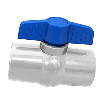 Lasco Colonial 491 Commercial Compact Ball Valve PVC White 1-1/4 in. Socket with Blue Handle