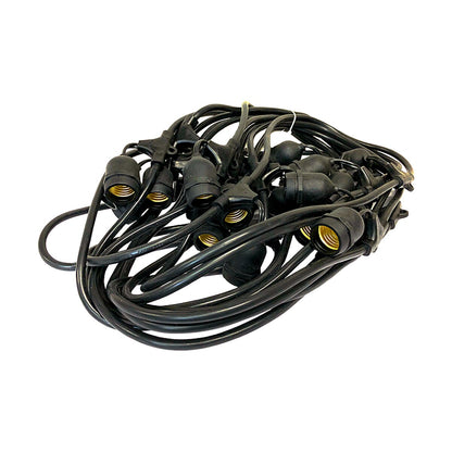 Prime Patio  PP-E26S-48L-INLINE 96 ft. E26 Black Socket Wire w/ 24 in. Spacing 48 No Drop Sockets 12 in. Lead