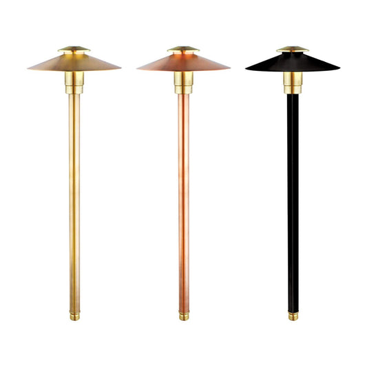 Brilliance -SEQUOIA-7-G4-BR-BLK-F-NL-Sequoia Path Light Black Brass Finish G4 Socket No Lamp w/ 7 in. Reflector Top & Fixed 18 in. Stem