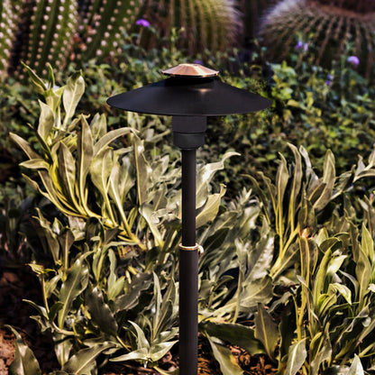 Brilliance -SEQUOIA-7-G4-BR-BLK-F-NL-Sequoia Path Light Black Brass Finish G4 Socket No Lamp w/ 7 in. Reflector Top & Fixed 18 in. Stem