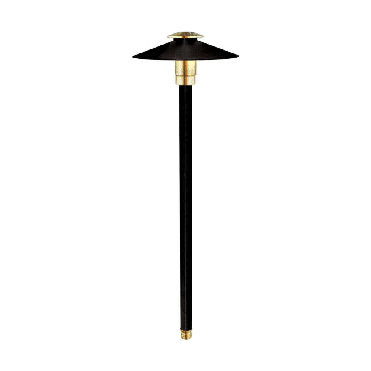 Brilliance -SEQUOIA-7-G4-BR-BLK-F-NL-Sequoia Path Light Black Brass Finish G4 Socket No Lamp w/ 7 in. Reflector Top & Fixed 18 in. Stem