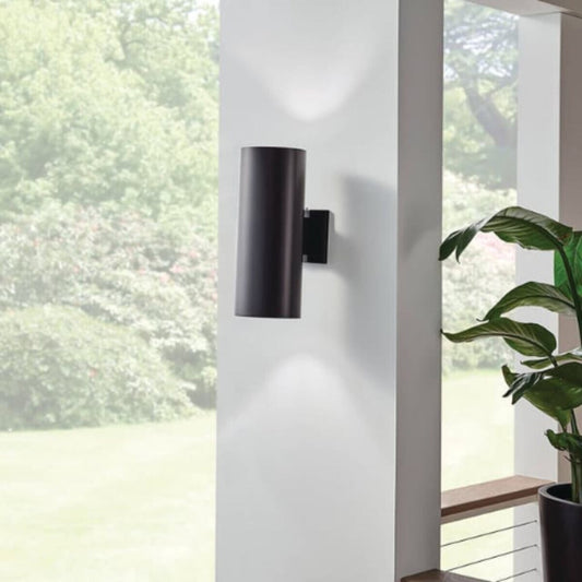 Kichler 9246BK  Cylinder 15 in. 2-Light Wall Light in Black Finish