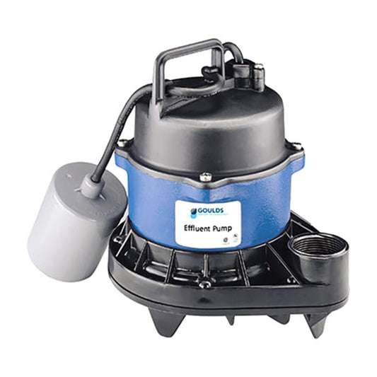 Goulds Submersible Effluent Pump, 4/10 HP, 115 Volt, 60 Hz, Single Phase, 1 1/2" Discharge, 12 Max Amps, 10' Cord