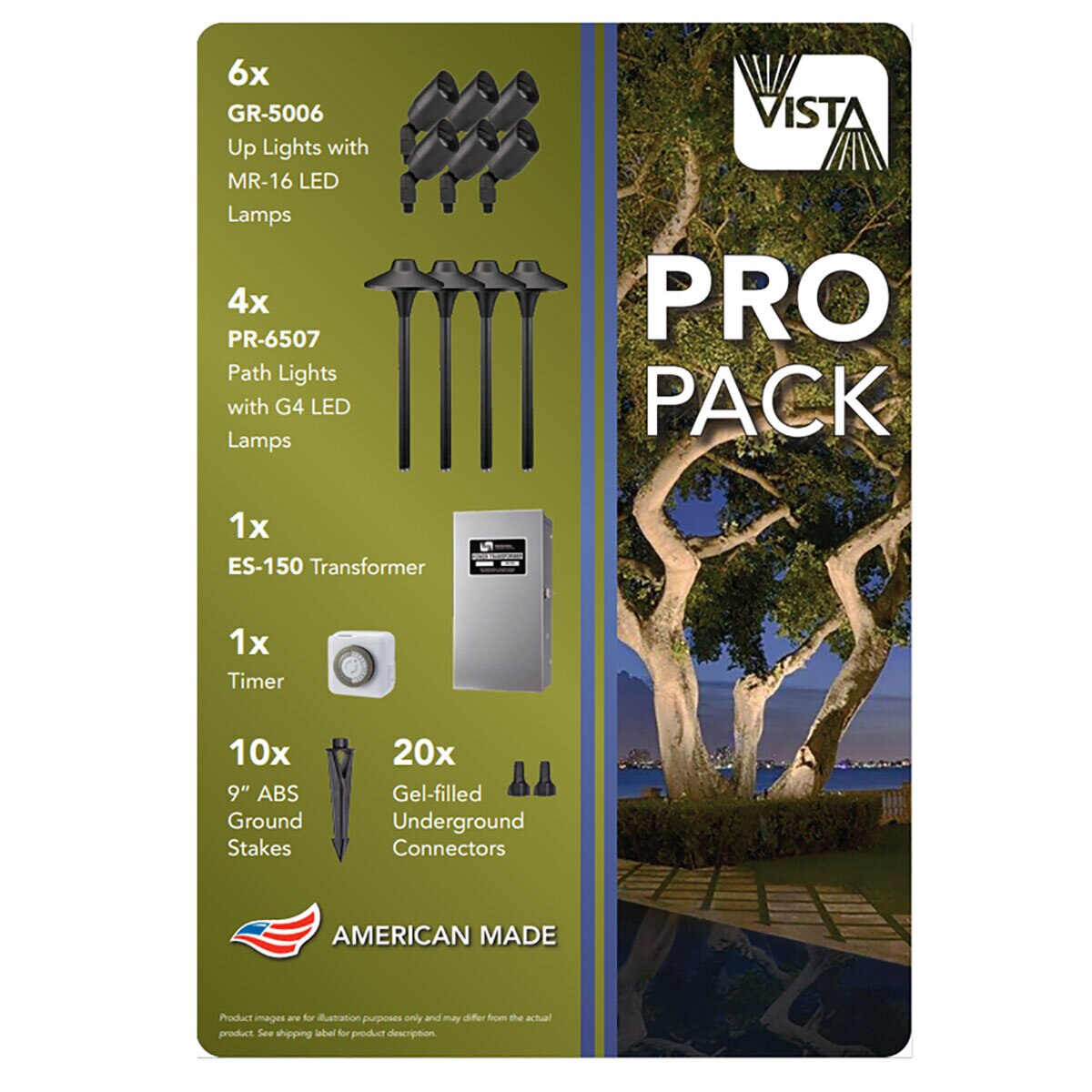 Vista Bronze Pro Pack Lighting Kit 6 w/ GR-2216-Z, PR-4704-Z, ES-150