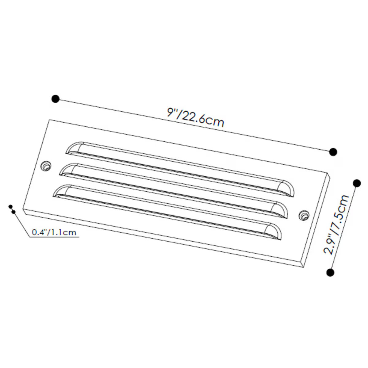 Pro-Trade PT-SL2-BS-LED SL2 Surface Mounted Step Light Antique Brass w/ Integrated LED 4W 65 Lumen 2700K