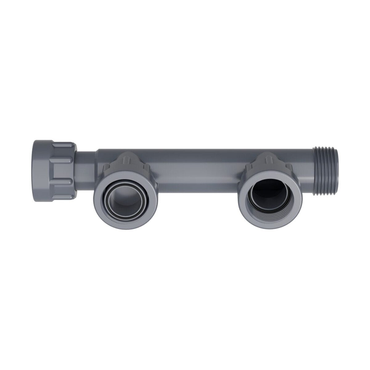Dura 301-010-2  Double Port Manifold Tee 1 in. Swivel x MIPT x 2-Swivel with O-Ring