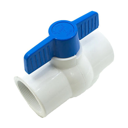 V10461N Lasco 461 Series Ball Valve Sch 40 PVC White 1 in. Slip Blue EPDM Handle