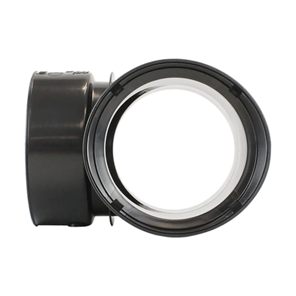 ADS HDPE Corrugated External Snap Tee Black 3 in.