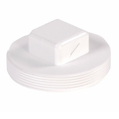 41P8  -NDS PVC S&D Cleanout Plug MPT White 4 in.