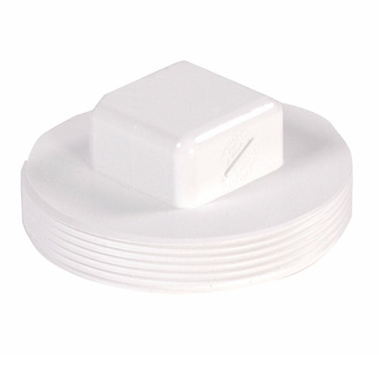 41P8  -NDS PVC S&D Cleanout Plug MPT White 4 in.