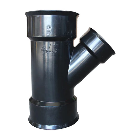 ADS Water Tight Wye 6 in. x 6 in. x 4 in. Black