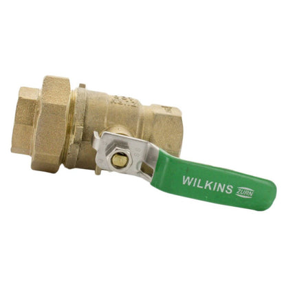 Wilkins 1-850UXL Full Port Union Ball Valve Lead Free Bronze 1 in.