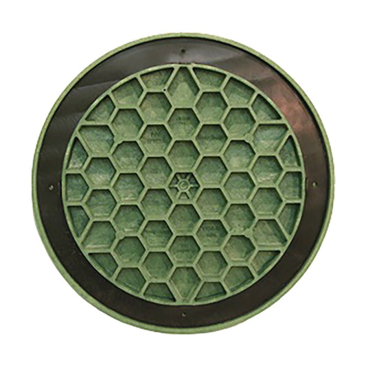 18 in. Structural Foam Solid Green Lid Fits 18 in. N-12 Pipe