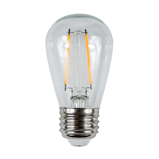 Brilliance LED 2.5W Edge Filament Lamp 110V - 130V Clear 2700K Bulb, Dimensions: 1-7/9 in. x 2-1/3 in.